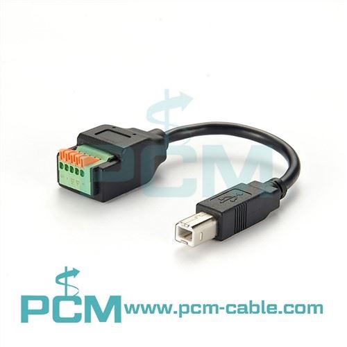 USB typu B męski do przycisku zaciskowego