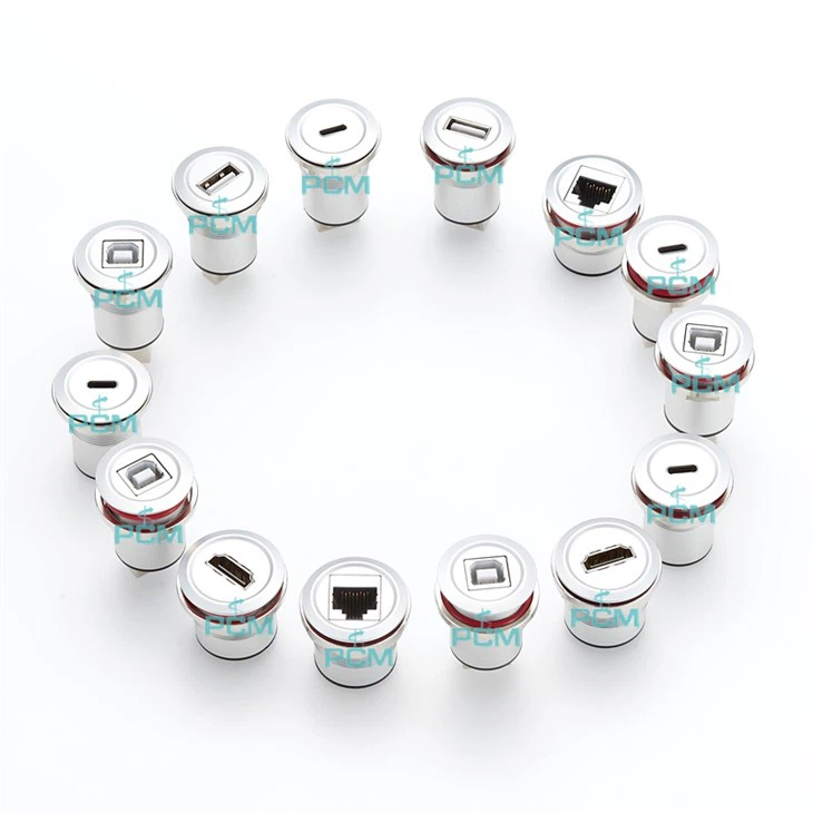 Round-Port USB 2.0 Micro-B cable Screwable