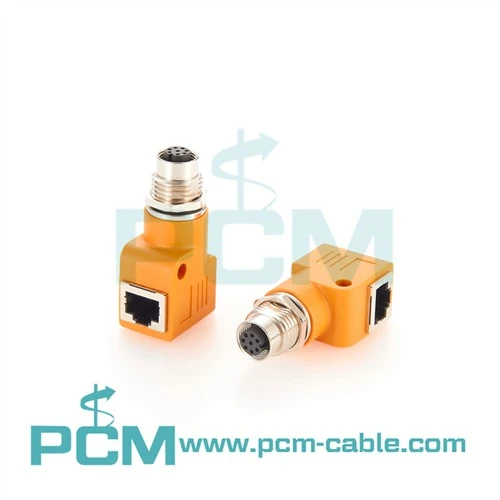 Kod M12 A do adapterów do montażu panelowego RJ45