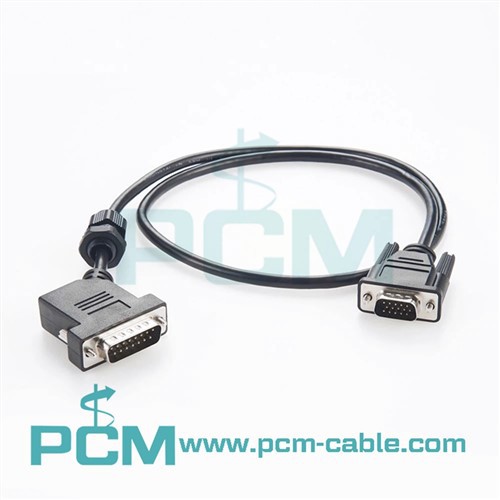 Kabel monitora VGA, kątowy 45 stopni, kabel DB15 do VGA