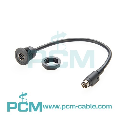 Okrągły przedłużacz do montażu panelowego z 4-pinowym złączem DIN