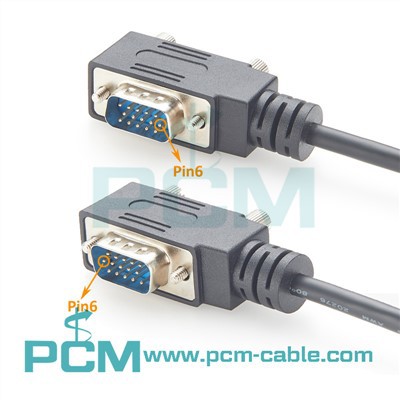 Kabel VGA lewy prawy kątowy