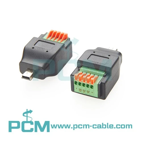 Mini USB męski na listwę zaciskową