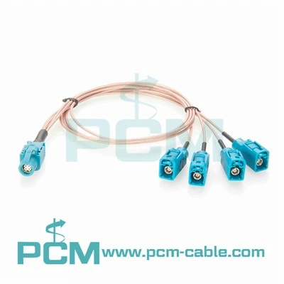 Zespoły kablowe RF HSD do 4 Fakra rozdzielacz kabel