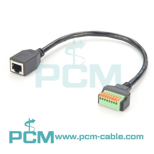 Adapter listwy zaciskowej typu RJ45 8P8C żeński na 8-pinowy zacisk sprężynowy